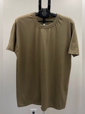 Soffe Dri Cotton Tan T-Shirt Men’s Large 100% Cotton Made in USA Casual Tee